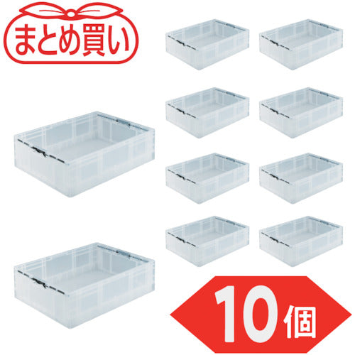 TRUSCO 【まとめ買い】オリコン TPO型 折りたたみコンテナ TP規格 53L 透明 10個 TPO-462-TM-10P 1 S