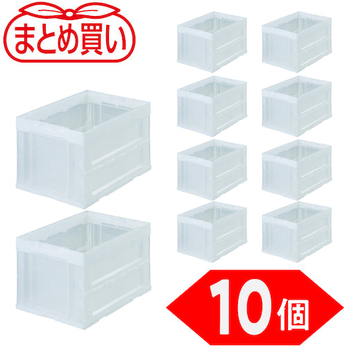 TRUSCO 【정리 구매】 오리콘 α 접이식 컨테이너 50L 투명 10 개 CR-S50N-TM-10P 1 S