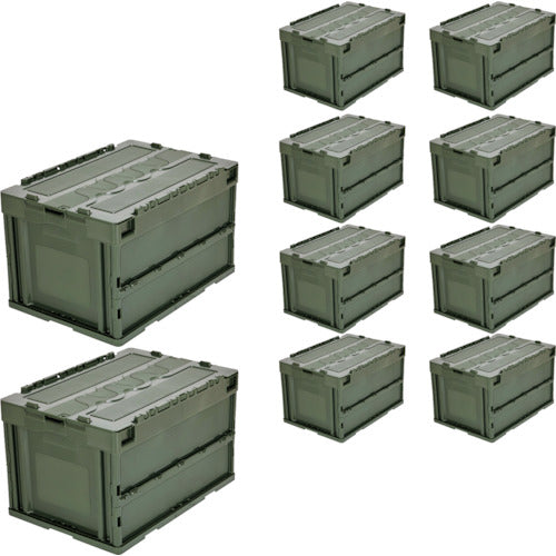 TRUSCO 【まとめ買い】オリコン 蓋つき折りたたみコンテナ 50L OD 10個 CT50-OD-10P 1 S