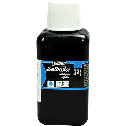 Pebeo Water-Based Acrylic Fabric Paint Setacolor Opaque 250ml Black Lake 296019 1 Bottle