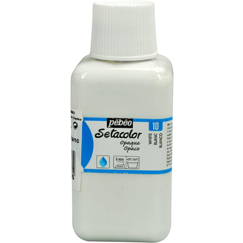 Pebeo Water-Based Acrylic Fabric Paint Setacolor Opaque 250ml Titanium White 296010 1 Bottle