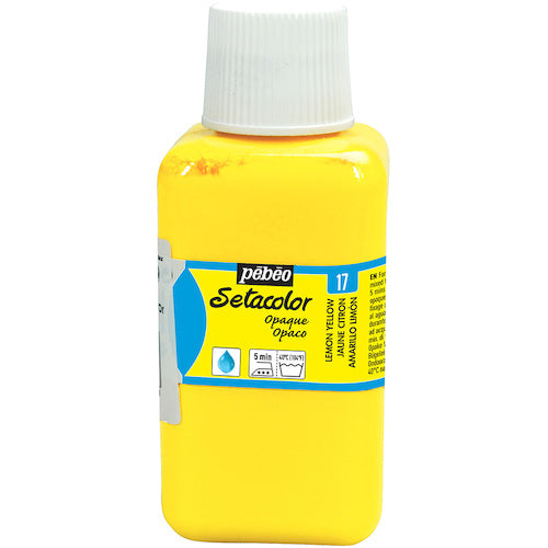 Pebeo Water-Based Acrylic Fabric Paint Setacolor Opaque Lemon Yellow 250ml 296017 1 Bottle