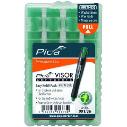 Pika Marker Permanent Multi Marker "VISOR" Replacement Green 4 Pieces 99136 1 Box