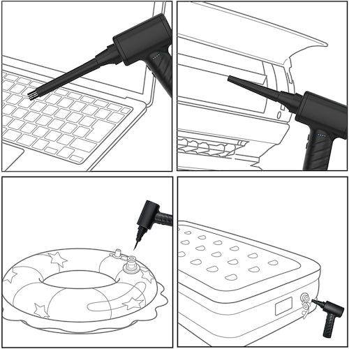 ナカバヤシ 電動エアダスター充電式 ブラック DAD-101BK 1 個