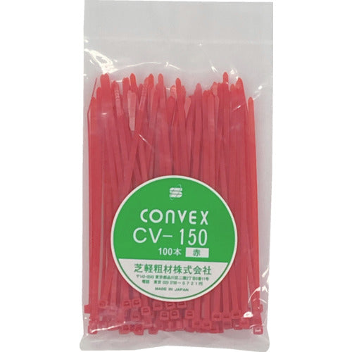 Convex Cable Ties Red CV-150RED 100pcs CV-150RED100P 1 bag