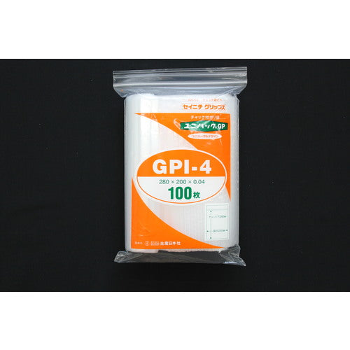セイニチ チャック袋 「ユニパックGP」GP Iー4 280×200×0.04 GP I-4 1 袋