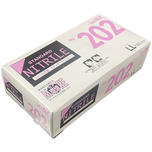 LEABLE 니트릴 스탠다드 블루 분말 첨부 LL 100장입 NO.202LL 1상자
