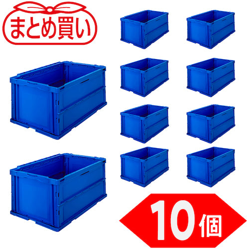 TRUSCO 【정리 사】 오리콘 얇은 접이식 컨테이너 75L 다크 블루 10 개 TR-O75B-DB-10P 1 S