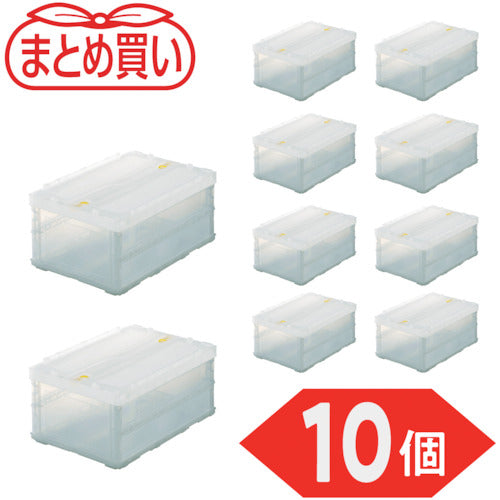 TRUSCO 【정리 사】 오리콘 얇은 접이식 컨테이너 스켈레톤 30L 록 뚜껑 포함 10 개 TSK-C30B-TM-10P 1 S