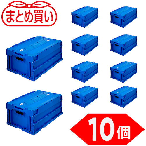 TRUSCO 【정리 사】 오리콘 α 접이식 컨테이너 30 L 슬라이드 록 뚜껑 부착 다크 블루 10 개 TR-SC30DB-10P 1 S