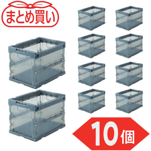TRUSCO 【정리 구매】 오리콘 α 접이식 컨테이너 스켈레톤 20L 투명 블랙 10개 TR-S20BK-10P 1 S