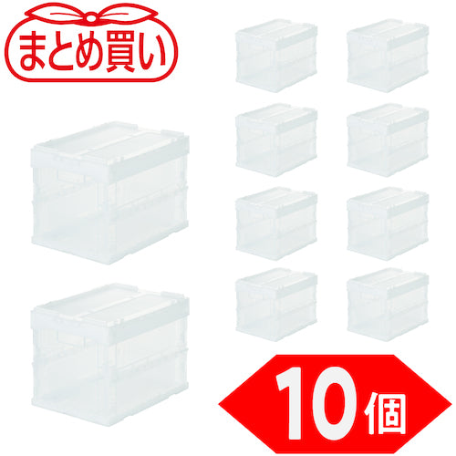 TRUSCO 【정리 사】오리콘 α 접이식 컨테이너 스켈레톤 20 L(뚜껑 부착) 투명 10개 TR-SC20-TM-10 P 1 S