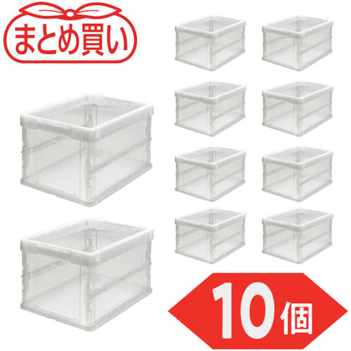 TRUSCO 【정리 사】 오리콘 얇은 접이식 컨테이너 20L 투명 10 개 TR-O20B-TM-10P 1 S