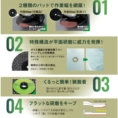 レヂボン ガラスクロスディスク スパイダーネット 100×2P×M10 WA80 SPN1002P-WA80 10 枚