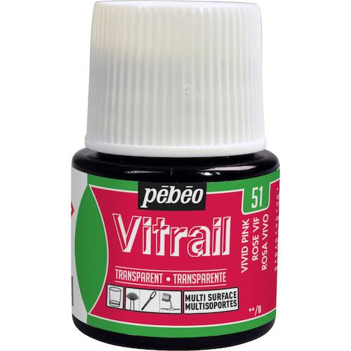 Pebeo Vitrail 45ml No.51 Vivid Pink 050051 1 piece