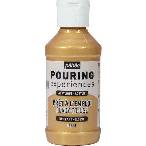 ペベオ ポーリングメディウム入り アクリル絵具118ml 24 メタリックゴールド 524624 1 個