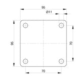 유에이 플레이트식 레벨링 캐스터 100 지름 GD-100-F-NYN 1개