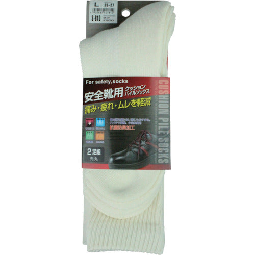 おたふく クッションパイルソックス先丸2足組 オフホワイト L S-810-OW-L 1 PK