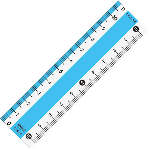 共栄プラスチック カラー直線定規 10cm ブルー CPK-10-B 1 本