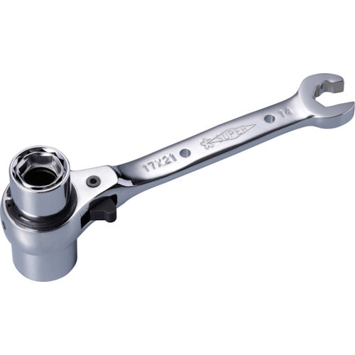 スーパー 5サイズラチェットレンチ インナーソケット:17、19 アウターソケット:21、24 RNF3TR 1 丁