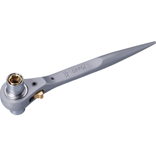 スーパー アルミ製 4 サイズラチェットレンチ ショートタイプ インナーソケット:8、10 アウターソケット:13、14 SRF0A 1 丁