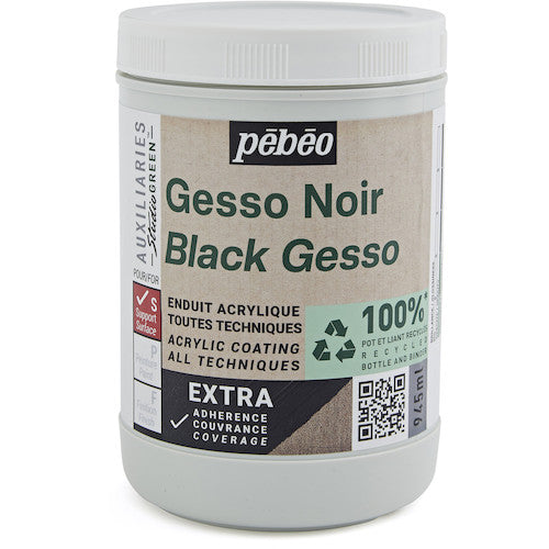 Pebeo Studio Green Acrylic Black Gesso 945ml 818626 1 bottle