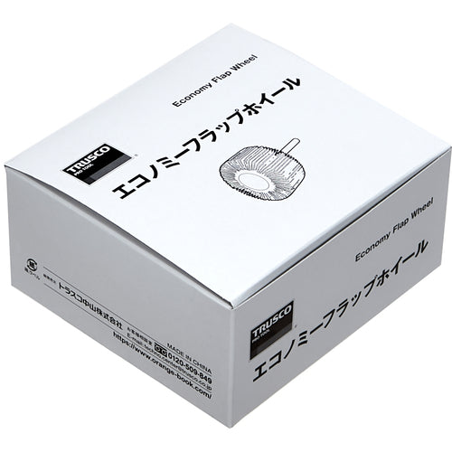 TRUSCO Economy Flap Wheel, Shaft Diameter 6mm, Outer Diameter 40 x Width 25 x Shaft Length 35, #100 (5 pieces) EF4025-100, 1 box
