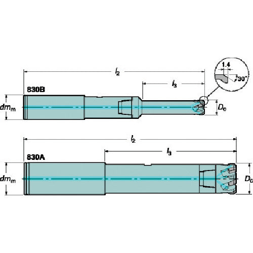 Sandvik Reamer 830 Head (465) 830A-E06D2300H7S14 1 piece