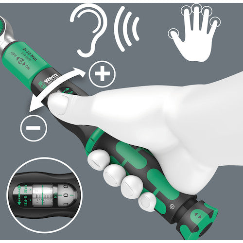 Wera 空転式トルクレンチ(プリセット型) A2セーフトルク 2〜12Nm 1/4ビット用 343973 1 丁