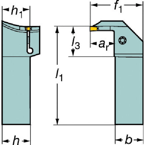 Sandvik CoroCut 1/2 shank tool for parting and grooving (480) LG123K20-2525B-168BM 1 piece