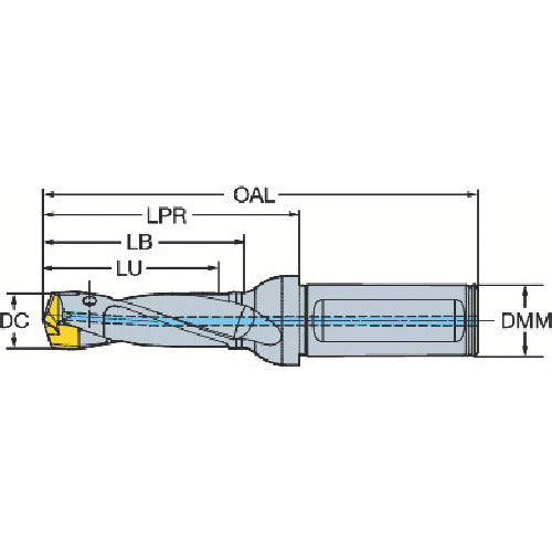 サンドビック コロドリル870 ヘッド交換式ドリル(446) 刃径11.0mm 溝長59.21mm 全長122mm シャンク径16mm 870-1100-8L16-3 1 本