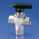 Fujikin Stainless Steel Panel Mount 3-Way Ball Valve 4.9MPa PUBVT-15 PUBVT-15B 1 pc