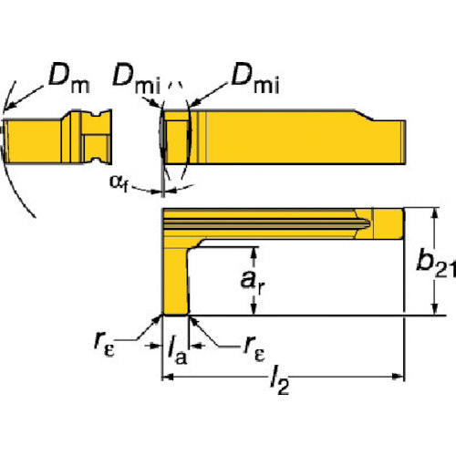 サンドビック コロカット1・2 溝入れ加工用チップ(320) 1115 LG123H1-0200-0002-GS 10 個