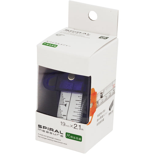 SK Spiral Tape Measure, Scale Equivalent, Purple, SMT-1920SPU, 1 pc