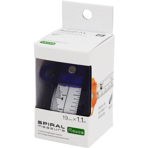 SK Spiral Tape Measure, Scale Equivalent, Purple, SMT-1910SPU, 1 pc