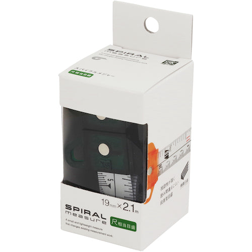 SK Spiral Tape Measure, Scale Equivalent to Shaku, Green, SMT-1920SGR, 1 pc