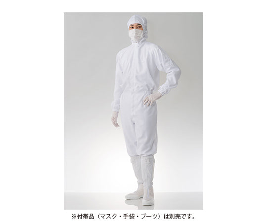 Cleanroom hooded overalls, white, M, FH197C-01, M, 1 piece