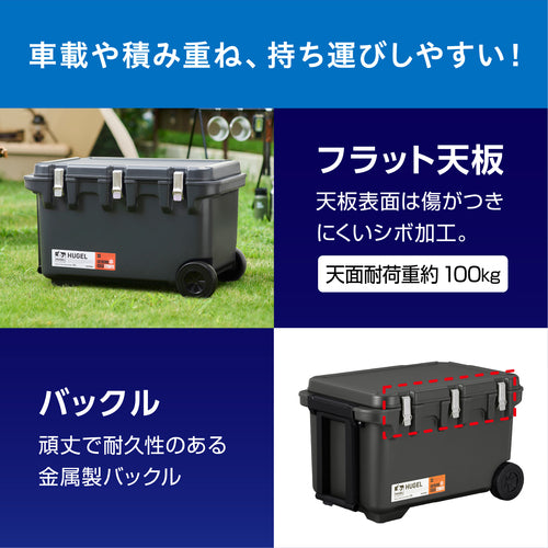 IRIS 201283 HUGEL 진공 단열 쿨러 박스 차콜 그레이 VITC-60-CH 1대