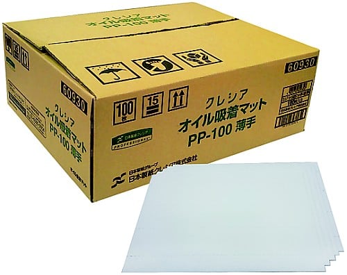 크레시아 오일 흡착 매트 PP-100 얇은 1상자(100장입) 60930 1상자(100장입)