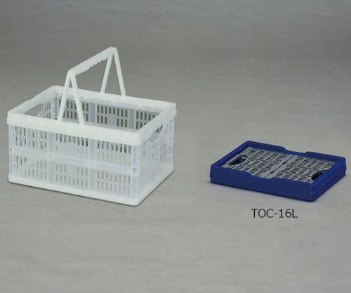 取手付折りたたみコンテナ 青/灰 TOC-16L 1個