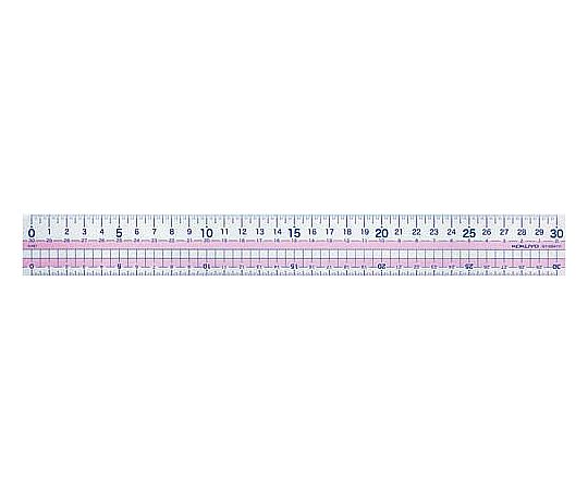 Straight ruler made of recycled PET resin, 30cm scale, pink GY-GBA111P 1 piece
