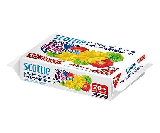 スコッティ流せるトイレのお掃除シート 詰替 2個入 66310 1パック(2個入)