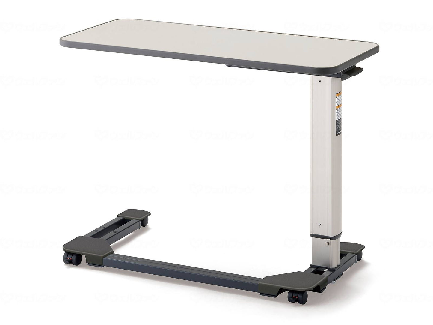 シーホネンス脚部U字ベッドサイド゙テーブル ガススプリング4輪ロック アイボリー