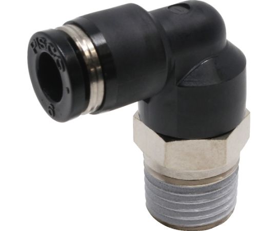 튜브 피팅 엘보 적합 외경 6mm 접속 구경 R1/4 PL6-02 1개