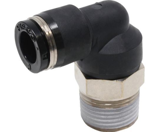 튜브 피팅 엘보 적합 외경 8mm 접속 구경 R3/8 PL8-03 1개