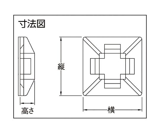 결속 밴드 고정구 점착 시트 부착 폭 4.6 100개입 THC-101S 1봉(100개입)