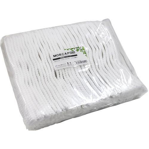 Hashimoto Mob Cap Eco White Free Size 100 Pieces HCMCB1000W 1 Bag