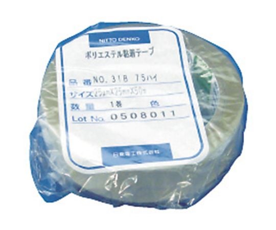 電気絶縁用ポリエステル粘着テープ No.31B 基材厚み25μ×25mm×50m 31B-75-252550 1巻