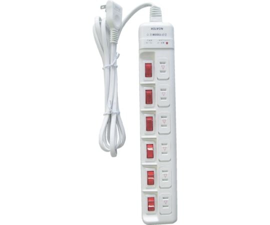 6-port, 6-switch energy-saving tap with lightning protection and dust cover NC-2463S 1 unit
