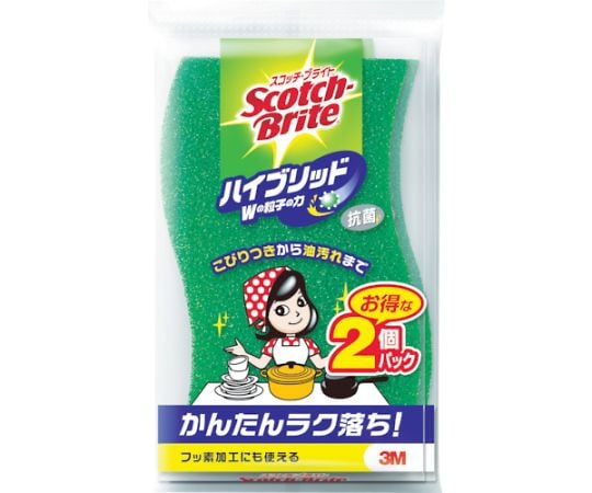 スコッチ・ブライト ハイブリッド貼り合わせスポンジ グリーン HB-21KG-H 1個